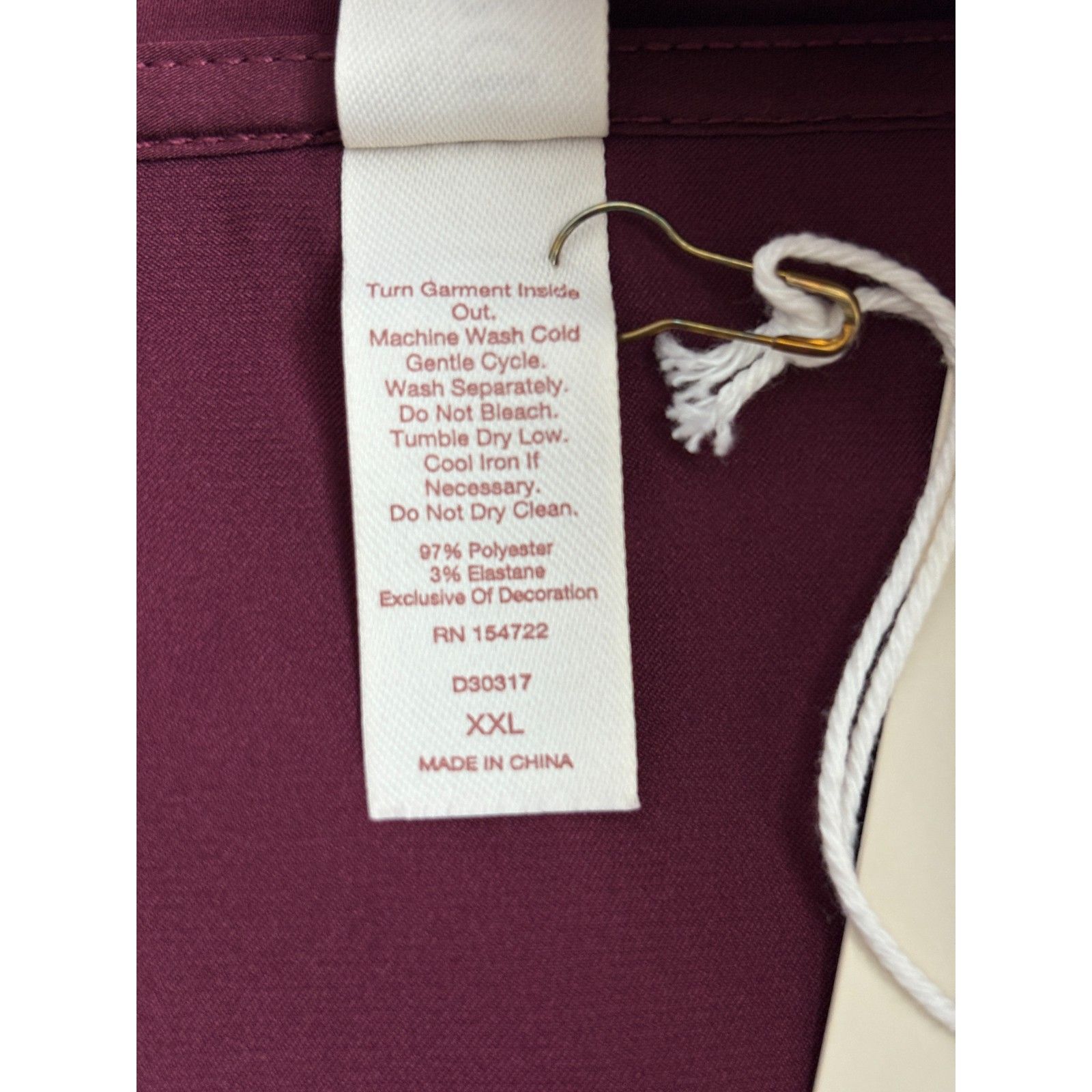 Bare Necessities Nwt Burgundy The Washed Satin Sleepshirt Pajamas Classy 2xl Xxl — image 8 of 8